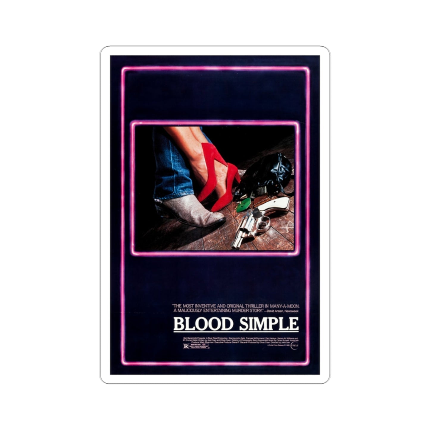 Blood Simple 1985 Movie Poster STICKER Vinyl Die-Cut Decal-2 Inch-The Sticker Space