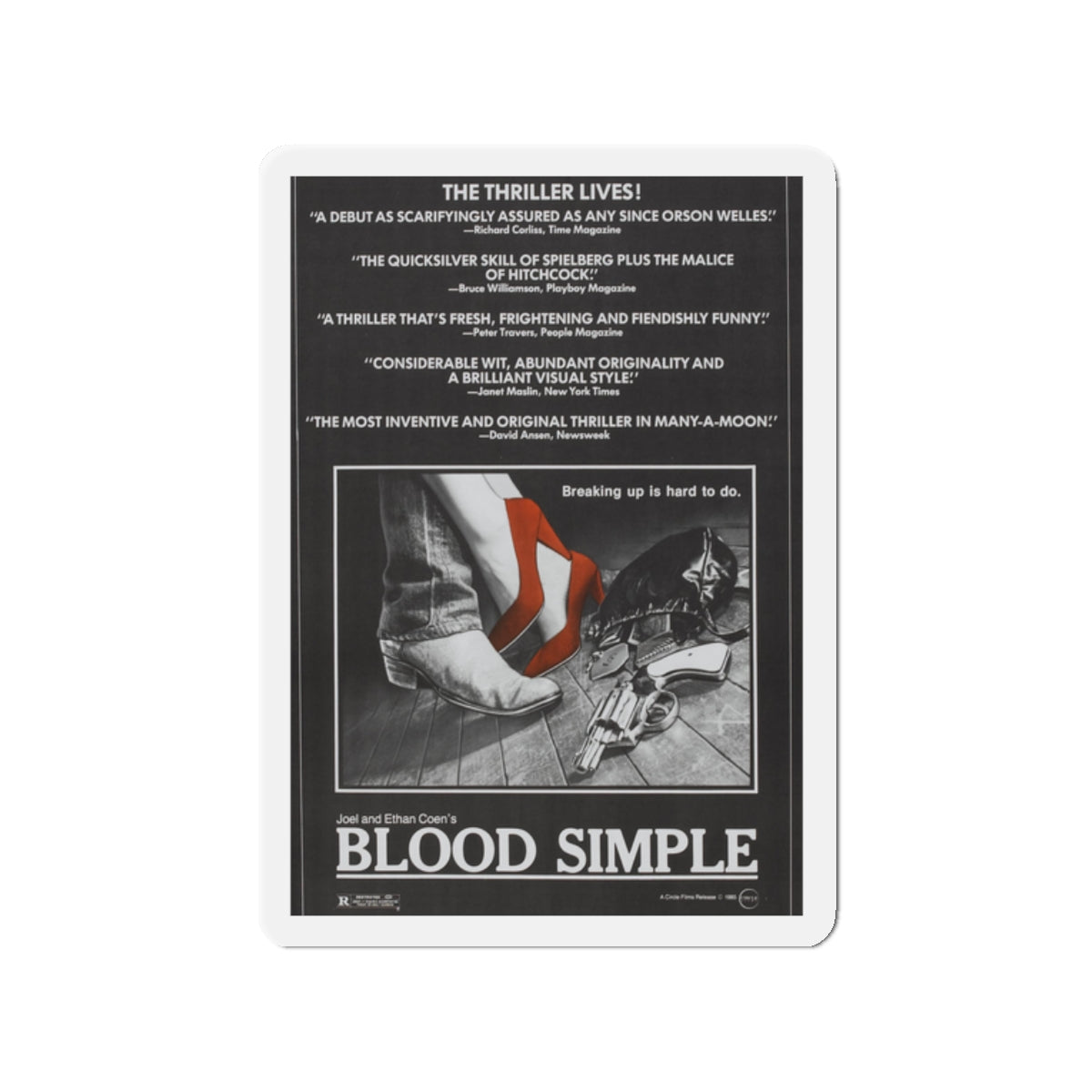 BLOOD SIMPLE (2) 1984 Movie Poster - Die-Cut Magnet-2" x 2"-The Sticker Space