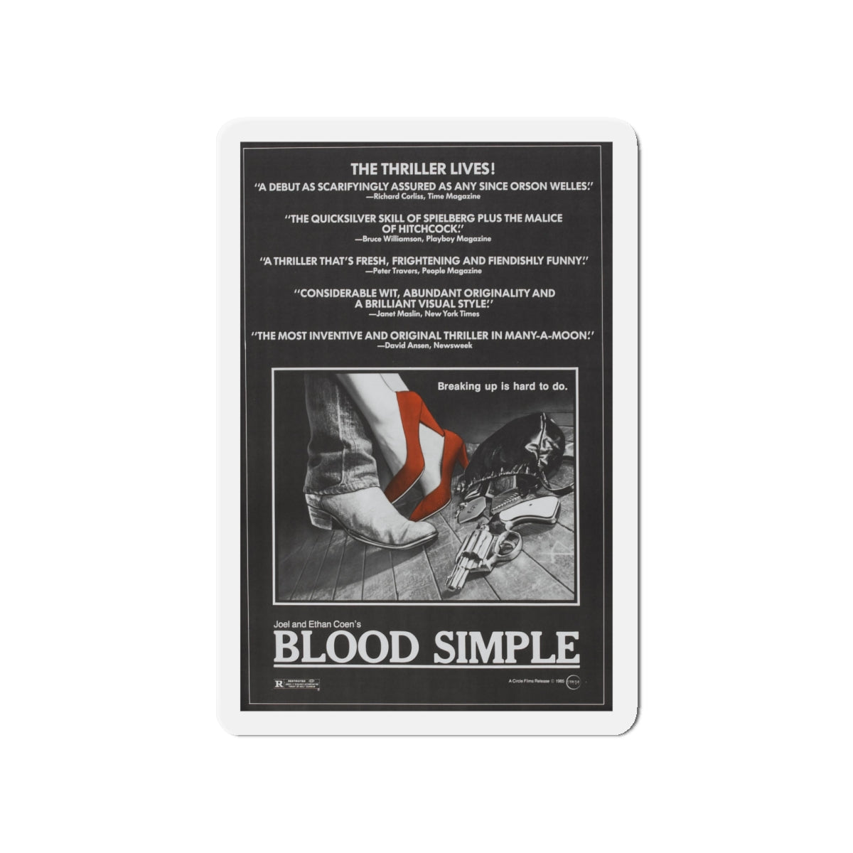 BLOOD SIMPLE (2) 1984 Movie Poster - Die-Cut Magnet-4" x 4"-The Sticker Space