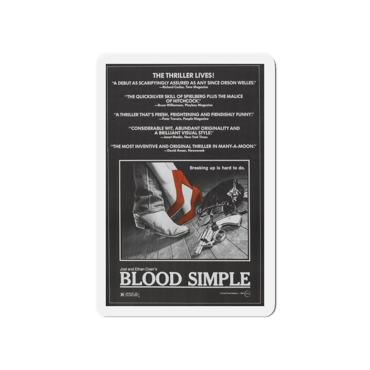 BLOOD SIMPLE (2) 1984 Movie Poster - Die-Cut Magnet-5" x 5"-The Sticker Space