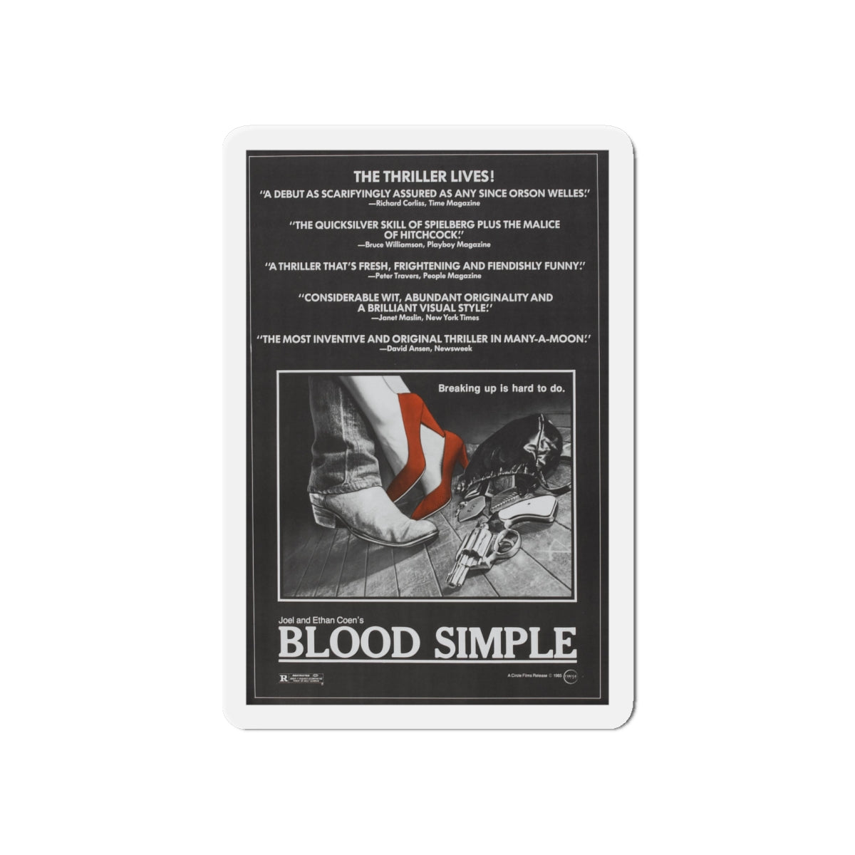 BLOOD SIMPLE (2) 1984 Movie Poster - Die-Cut Magnet-6 × 6"-The Sticker Space