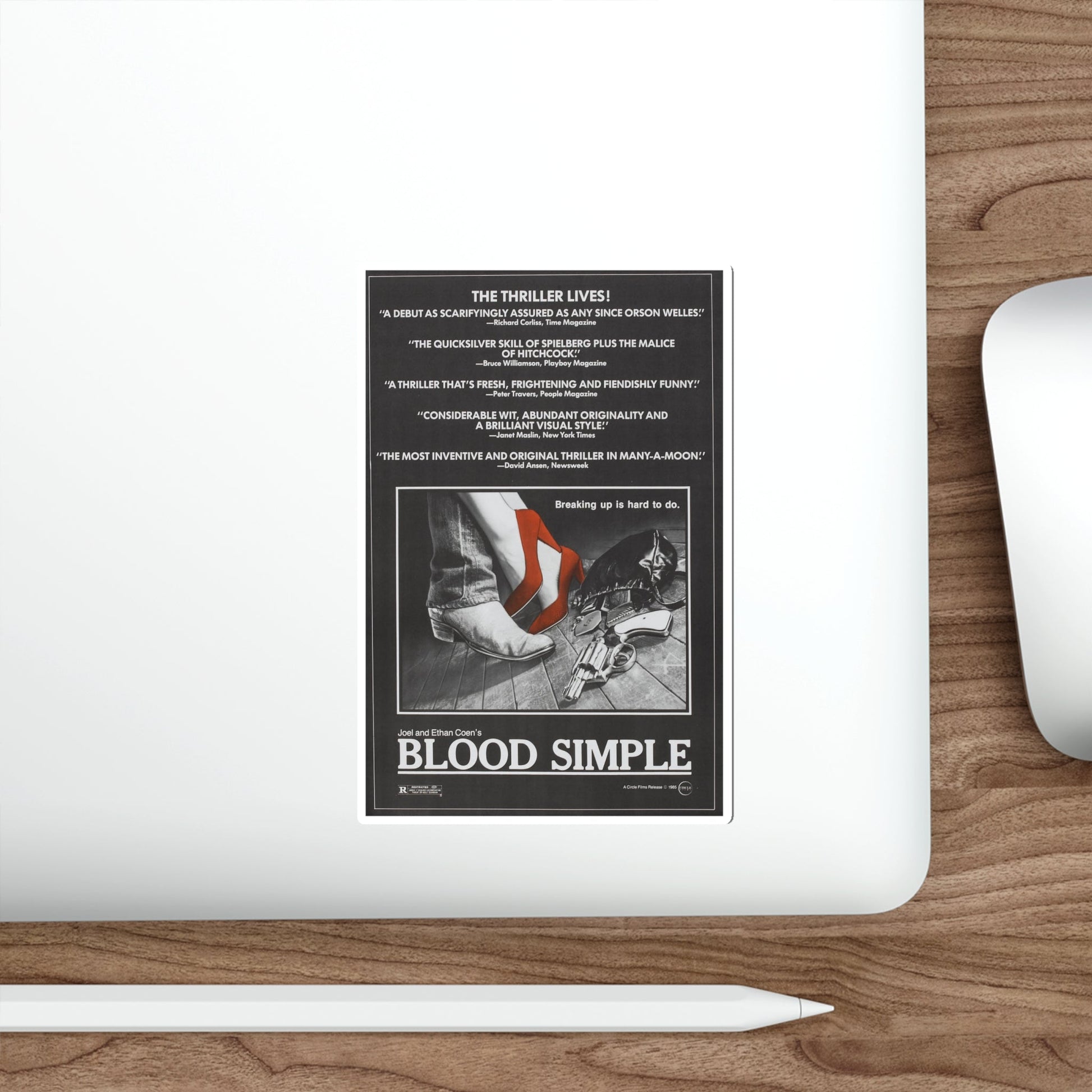 BLOOD SIMPLE (2) 1984 Movie Poster STICKER Vinyl Die-Cut Decal-The Sticker Space