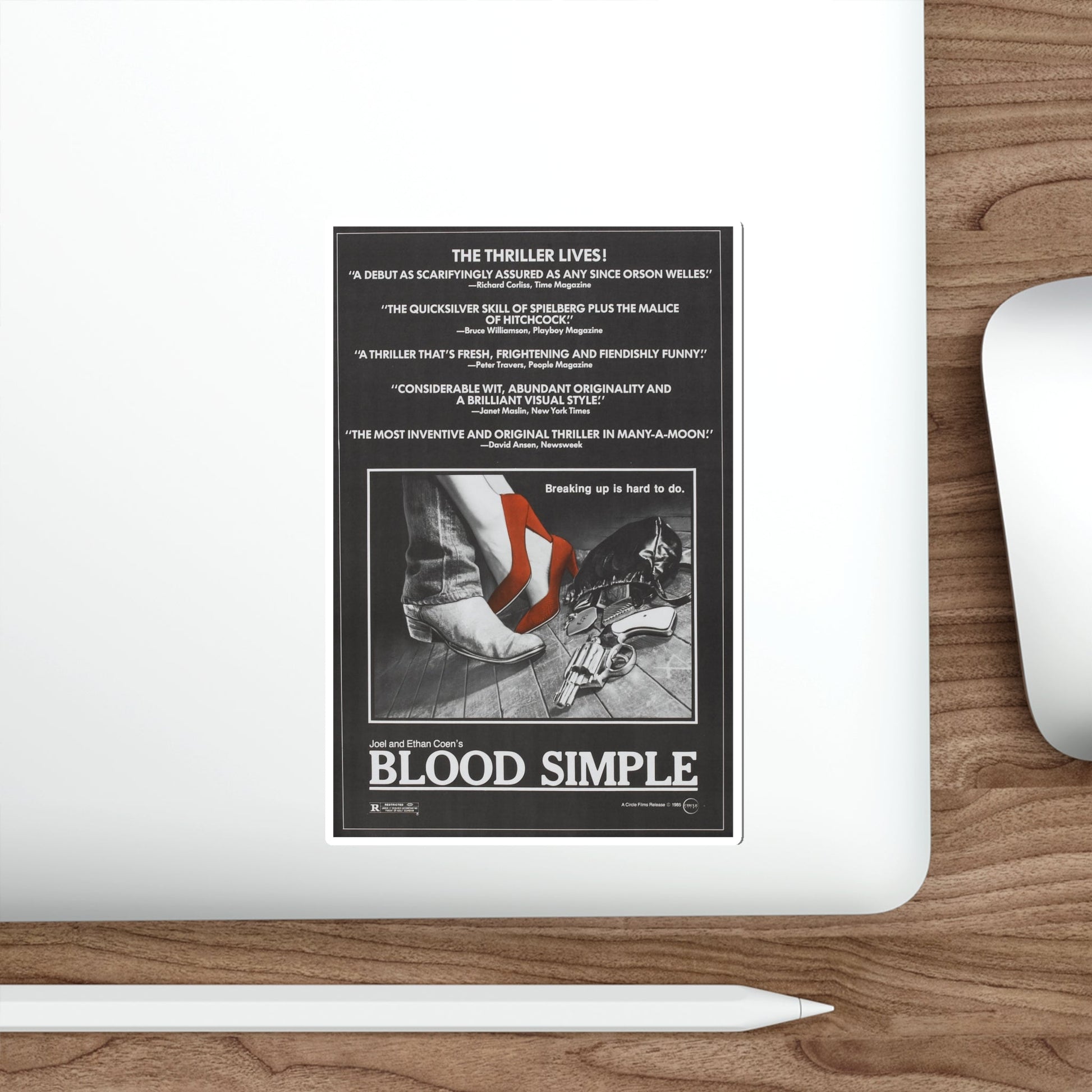 BLOOD SIMPLE (2) 1984 Movie Poster STICKER Vinyl Die-Cut Decal-The Sticker Space