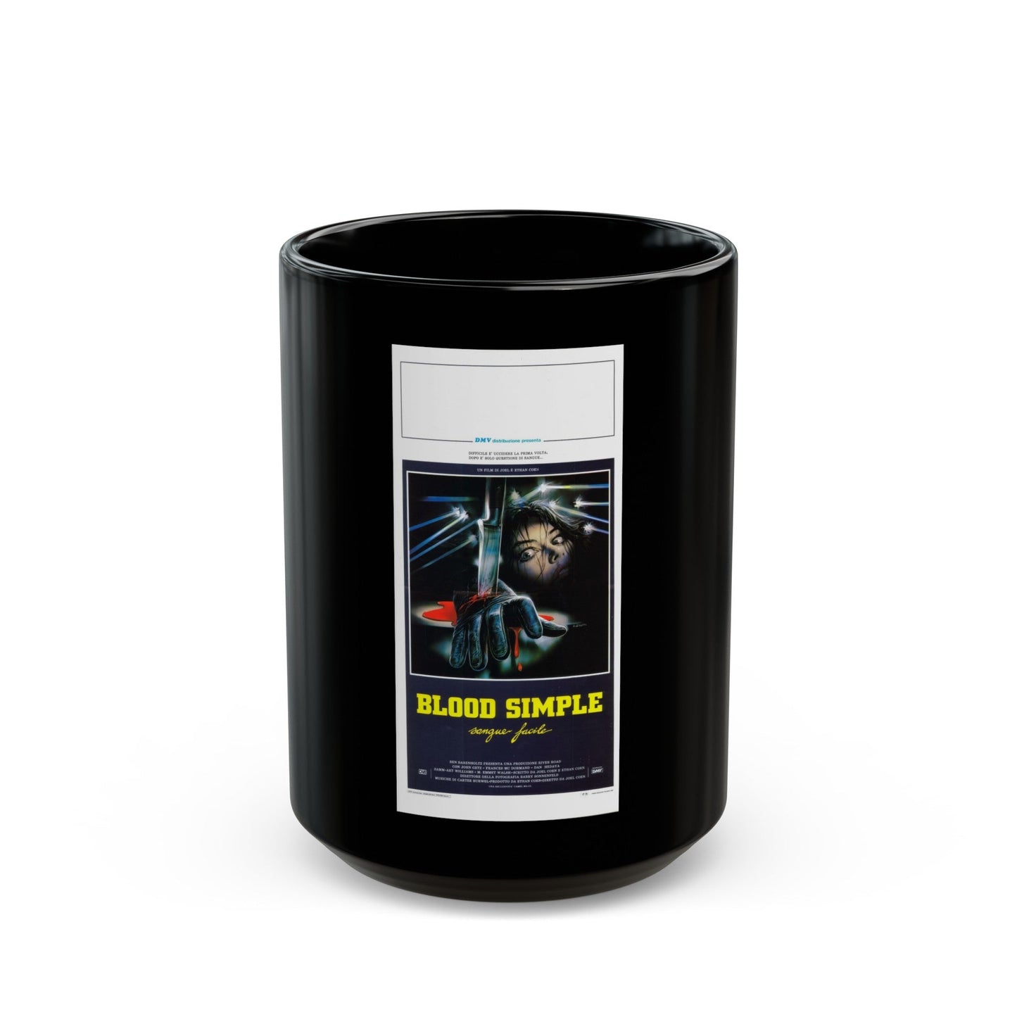 BLOOD SIMPLE (ITALIAN) 1984 Movie Poster - Black Coffee Mug-15oz-The Sticker Space