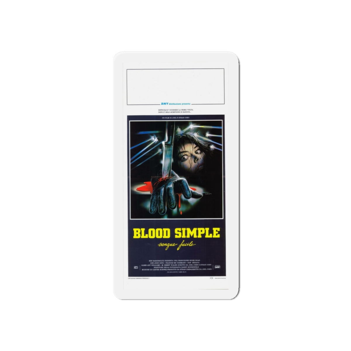 BLOOD SIMPLE (ITALIAN) 1984 Movie Poster - Die-Cut Magnet-6 × 6"-The Sticker Space