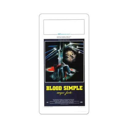 BLOOD SIMPLE (ITALIAN) 1984 Movie Poster - STICKER Vinyl Kiss-Cut Decal 3 Inch White - The Sticker Space