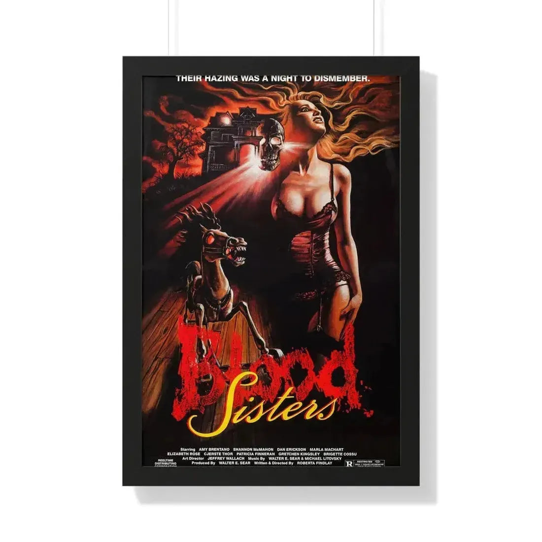 BLOOD SISTERS 1987 - Framed Movie Poster 20" x 30" Black - The Sticker Space