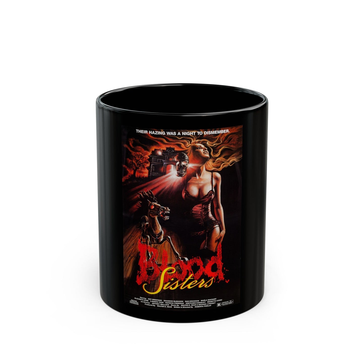 BLOOD SISTERS 1987 Movie Poster - Black Coffee Mug-11oz-The Sticker Space