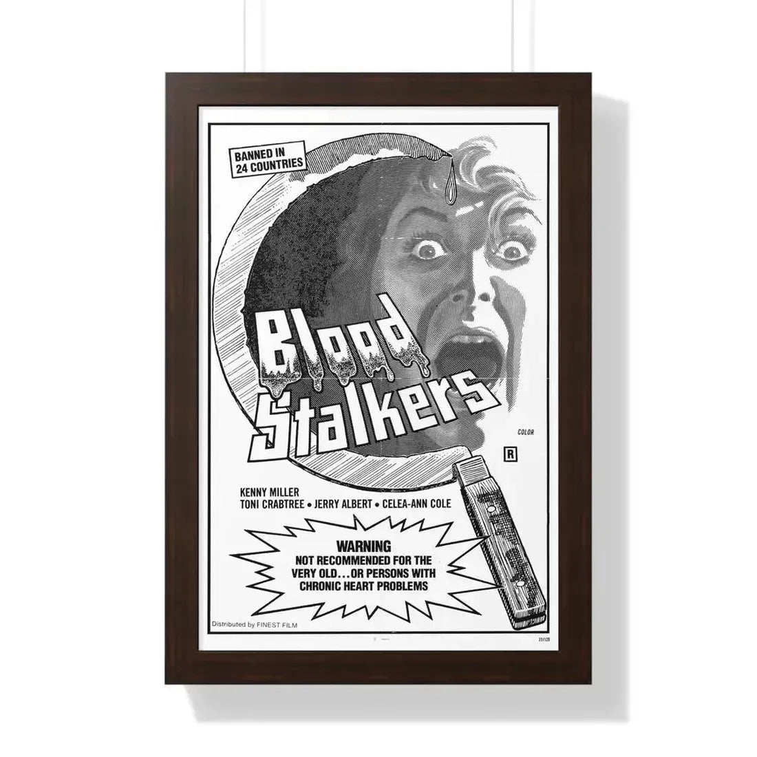 BLOOD STALKERS (THE NIGHT DANIEL DIED) 1976 - Framed Movie Poster 16″ x 24″ Walnut - The Sticker Space