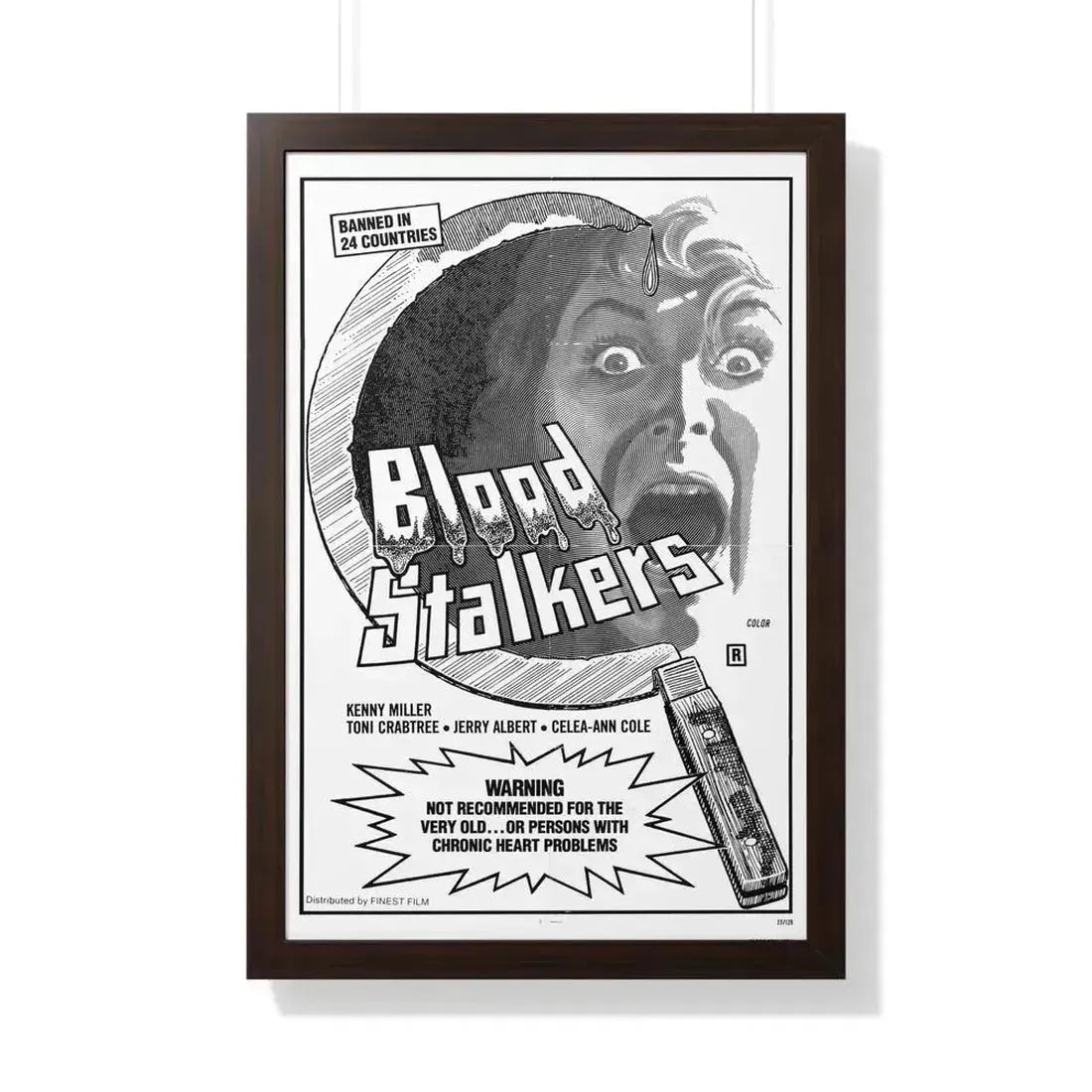 BLOOD STALKERS (THE NIGHT DANIEL DIED) 1976 - Framed Movie Poster 20" x 30" Walnut - The Sticker Space