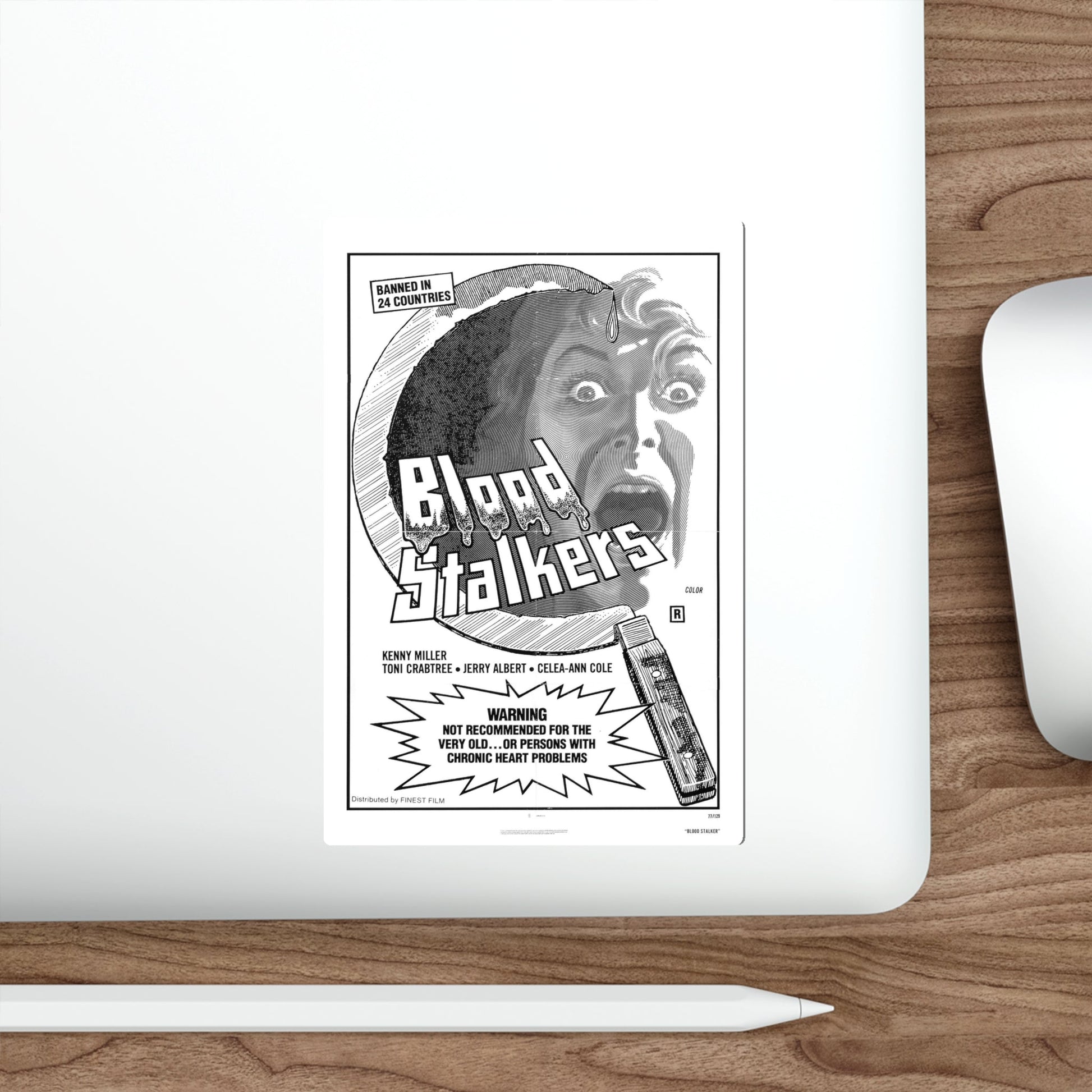 BLOOD STALKERS (THE NIGHT DANIEL DIED) 1976 Movie Poster STICKER Vinyl Die-Cut Decal-The Sticker Space