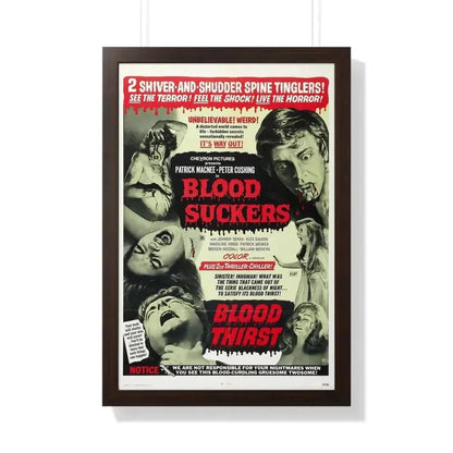 BLOOD SUCKERS & BLOOD THIRST 1971 - Framed Movie Poster 20" x 30" Walnut - The Sticker Space