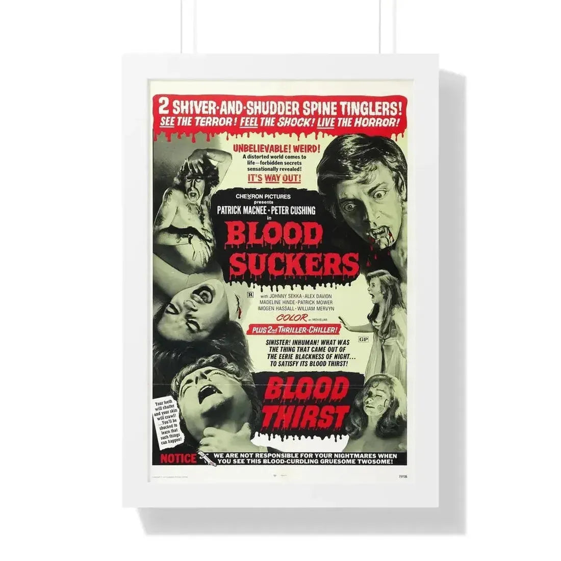 BLOOD SUCKERS & BLOOD THIRST 1971 - Framed Movie Poster - The Sticker Space