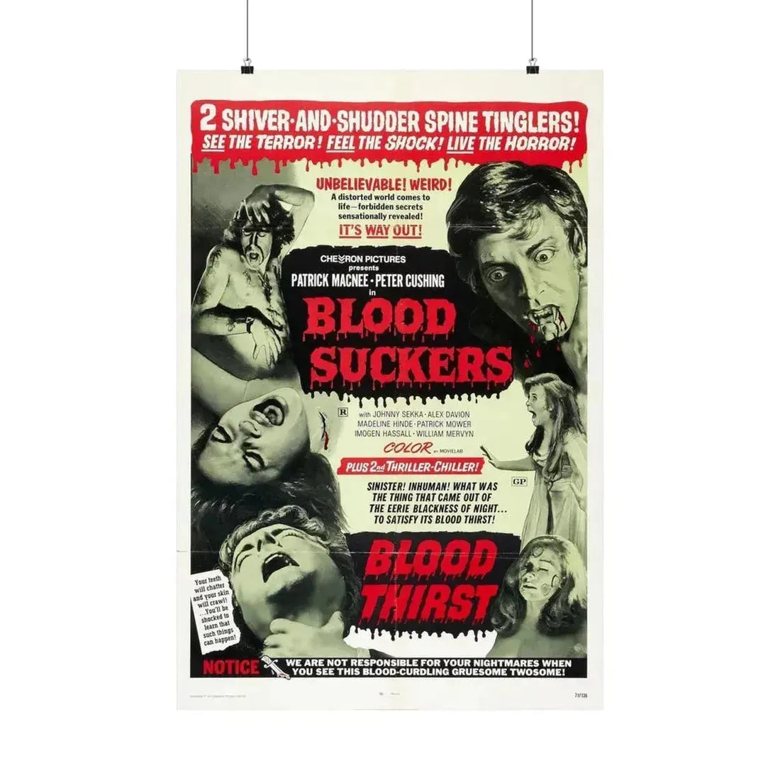 BLOOD SUCKERS & BLOOD THIRST 1971 - Paper Movie Poster 24″ x 36″ Matte - The Sticker Space