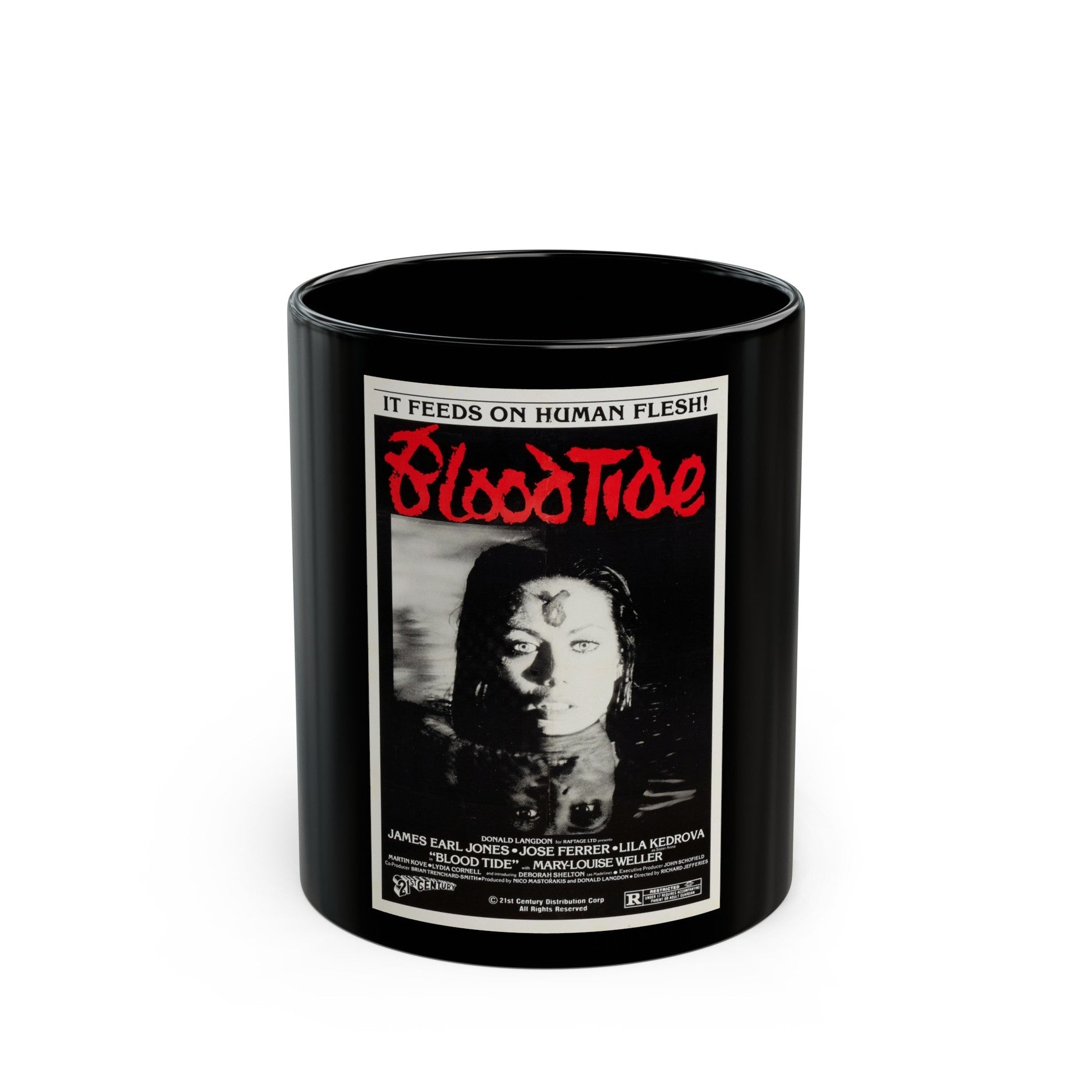 BLOOD TIDE 1982 Movie Poster - Black Coffee Mug-11oz-The Sticker Space