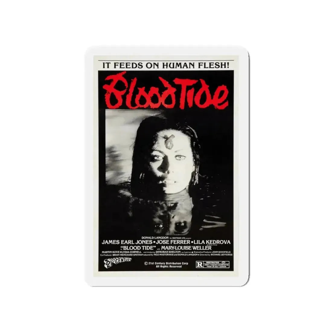 BLOOD TIDE 1982 Movie Poster - Refrigerator Magnet 4 Inch - The Sticker Space