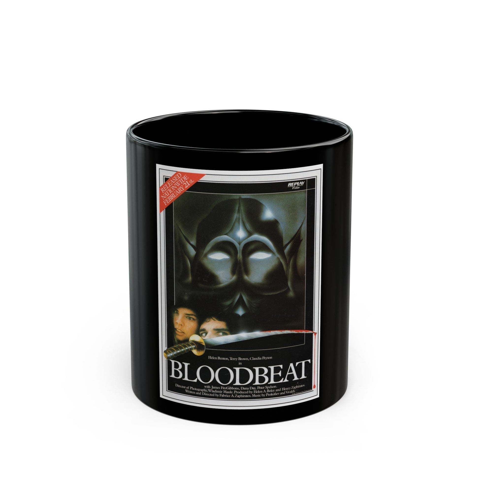 BLOODBEAT 1983 Movie Poster - Black Coffee Mug-11oz-The Sticker Space