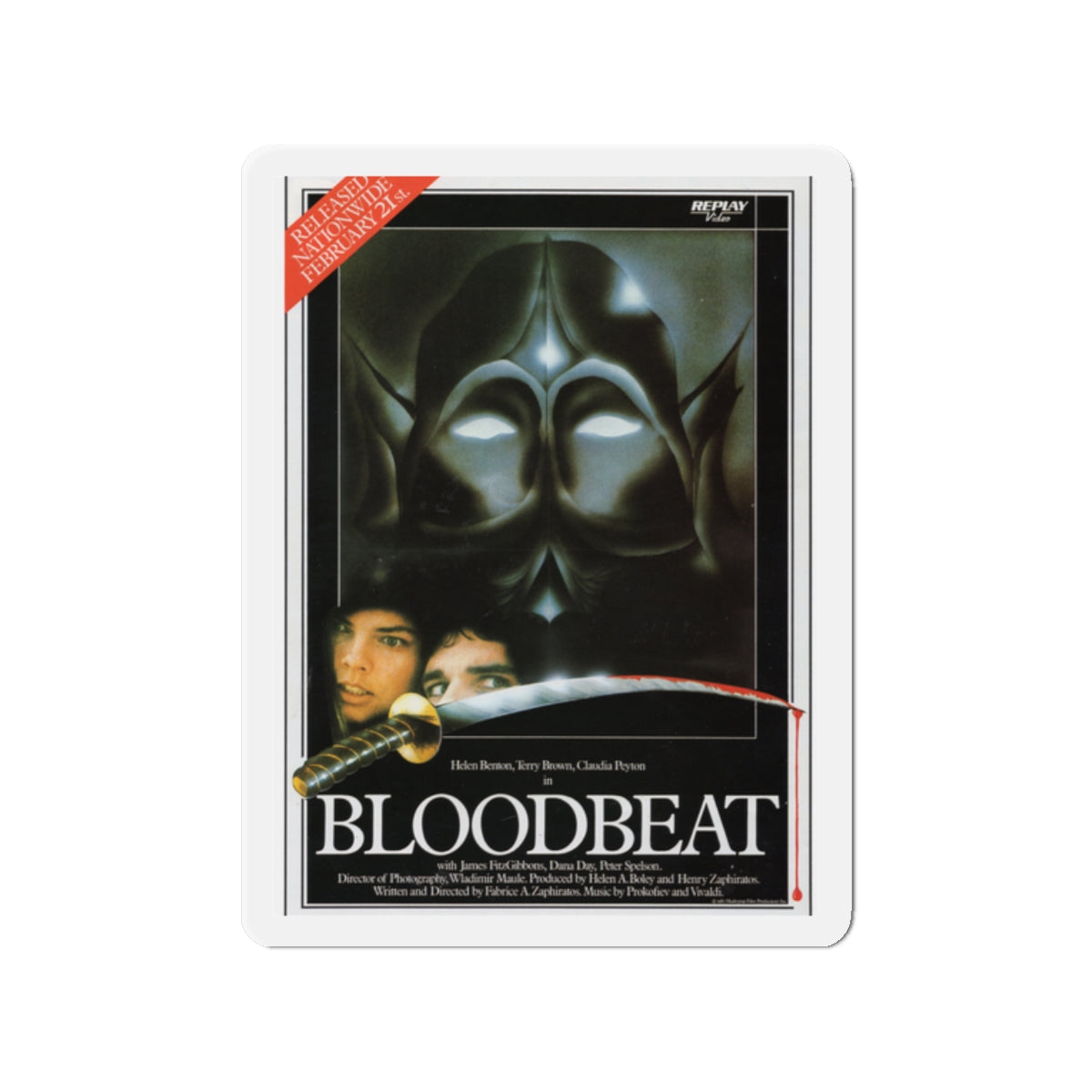 BLOODBEAT 1983 Movie Poster - Die-Cut Magnet-2" x 2"-The Sticker Space