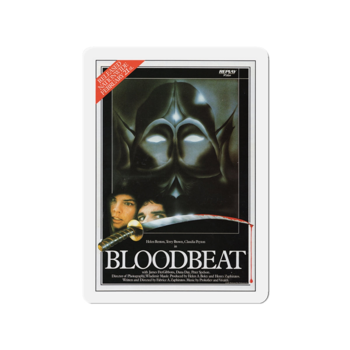 BLOODBEAT 1983 Movie Poster - Die-Cut Magnet-3" x 3"-The Sticker Space