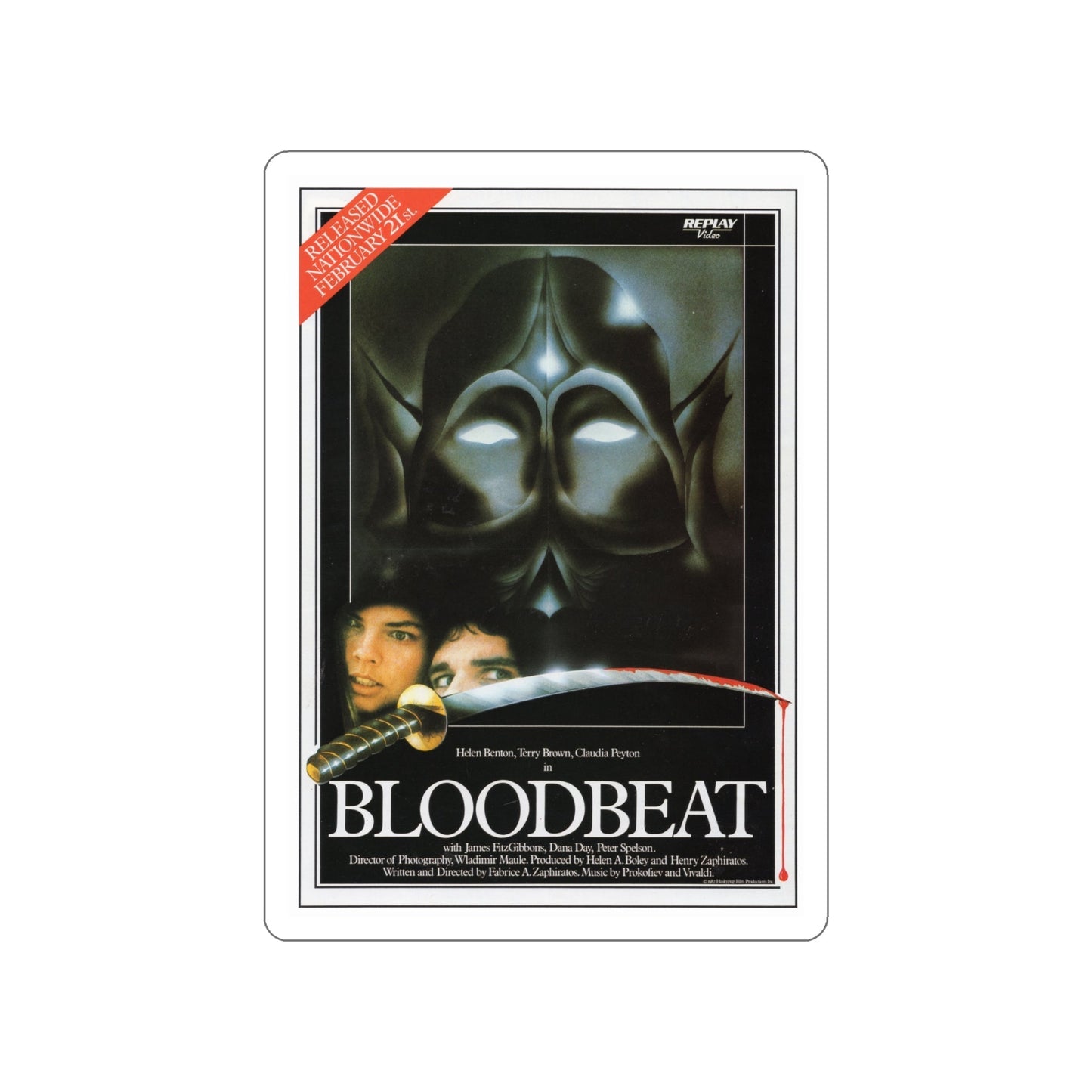 BLOODBEAT 1983 Movie Poster STICKER Vinyl Die-Cut Decal-6 Inch-The Sticker Space