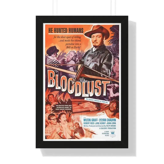 BLOODLUST 1961 - Framed Movie Poster 16″ x 24″ Black - The Sticker Space