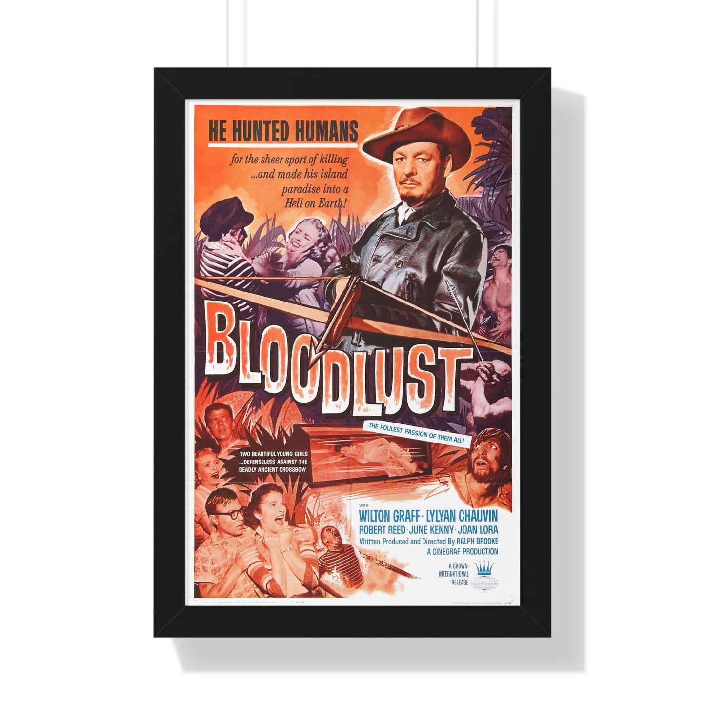 BLOODLUST 1961 - Framed Movie Poster-16″ x 24″-The Sticker Space