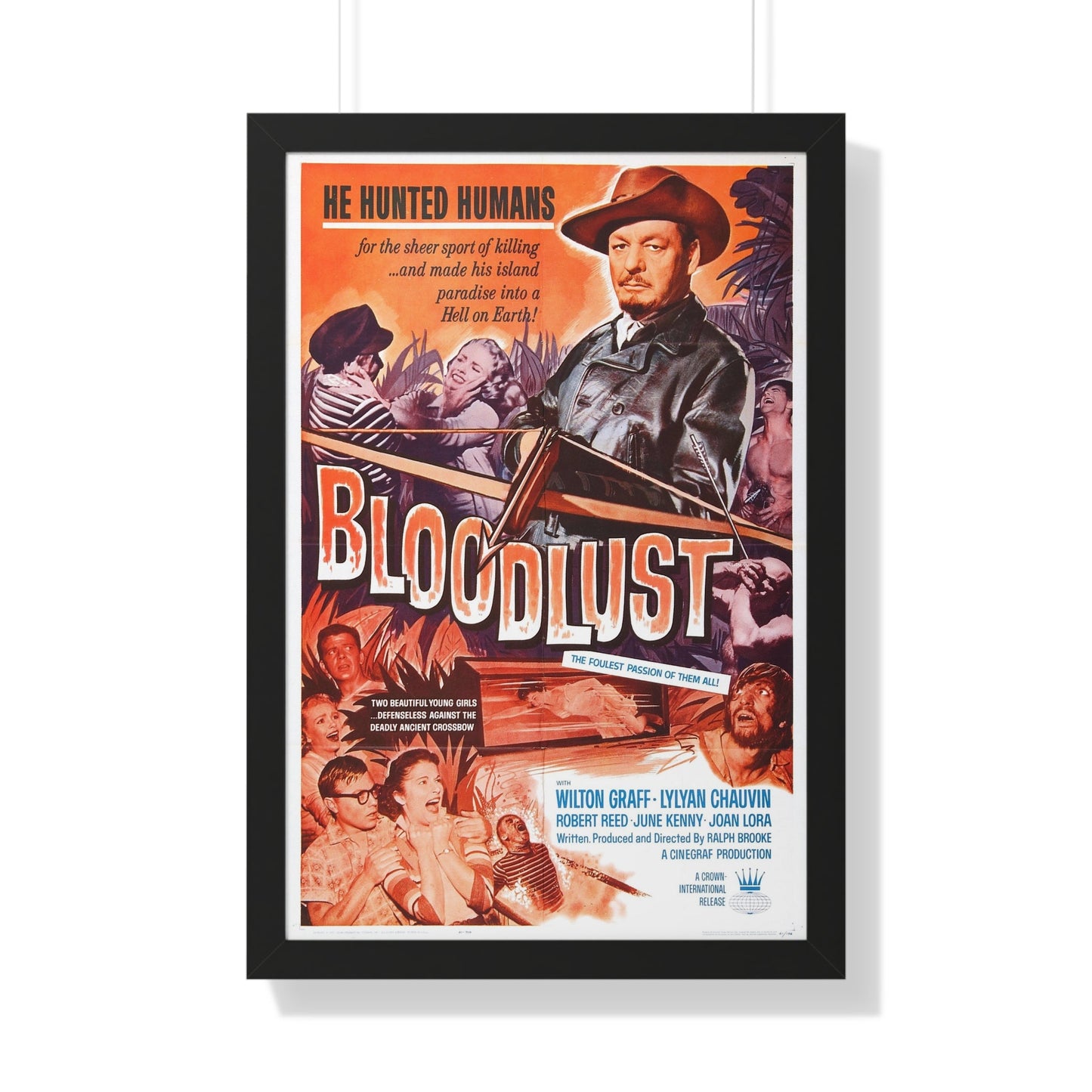 BLOODLUST 1961 - Framed Movie Poster-20" x 30"-The Sticker Space