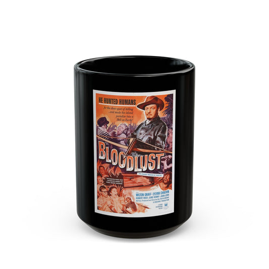 BLOODLUST 1961 Movie Poster - Black Coffee Mug-15oz-The Sticker Space