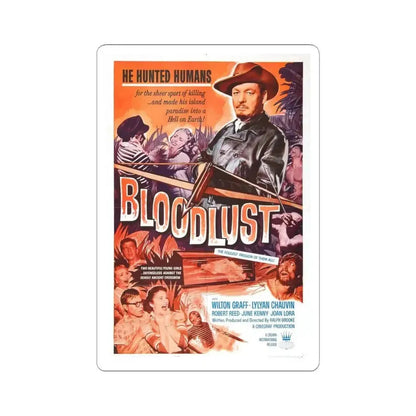 BLOODLUST 1961 Movie Poster - STICKER Vinyl Kiss-Cut Decal 4 Inch White - The Sticker Space