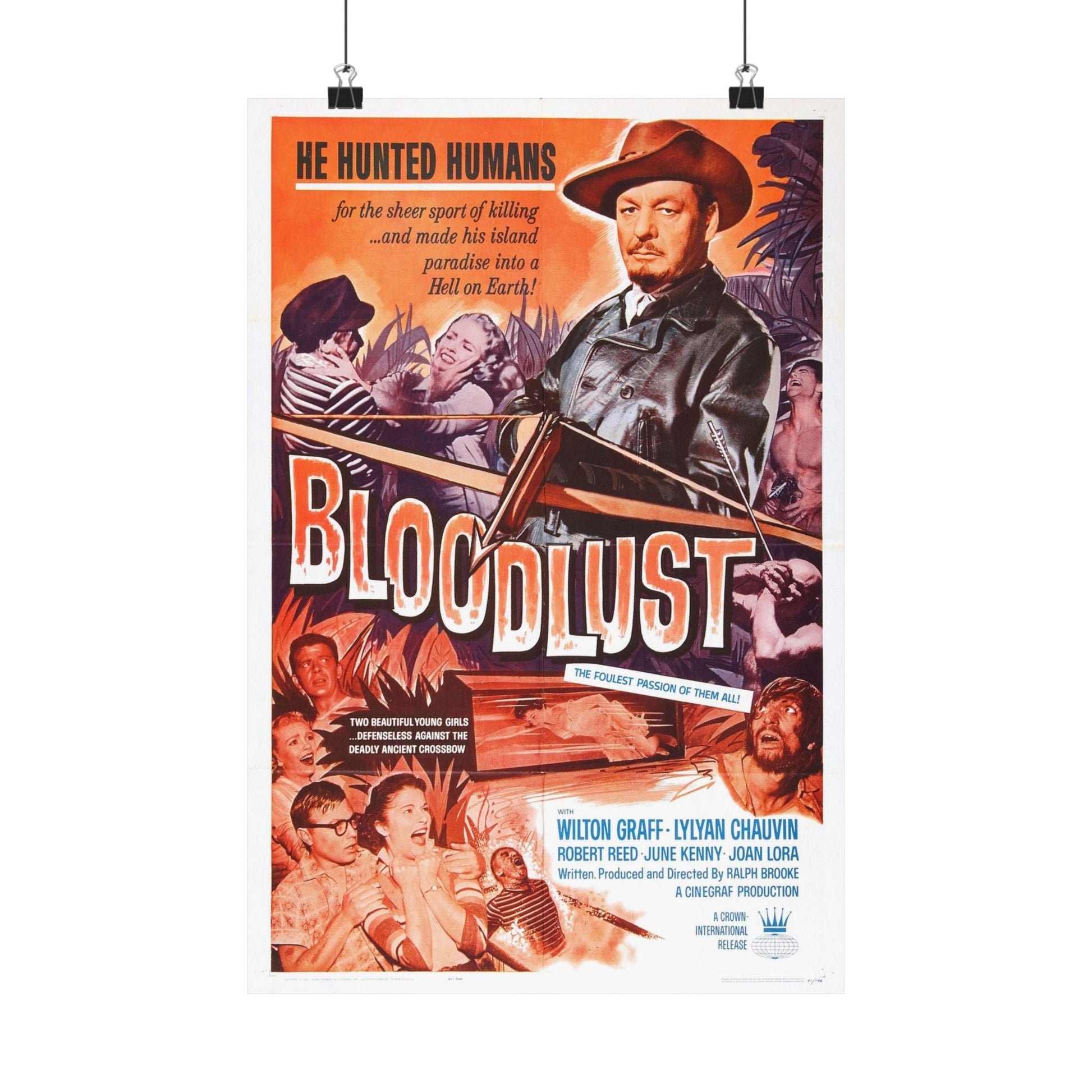 BLOODLUST 1961 - Paper Movie Poster-12″ x 18″-The Sticker Space