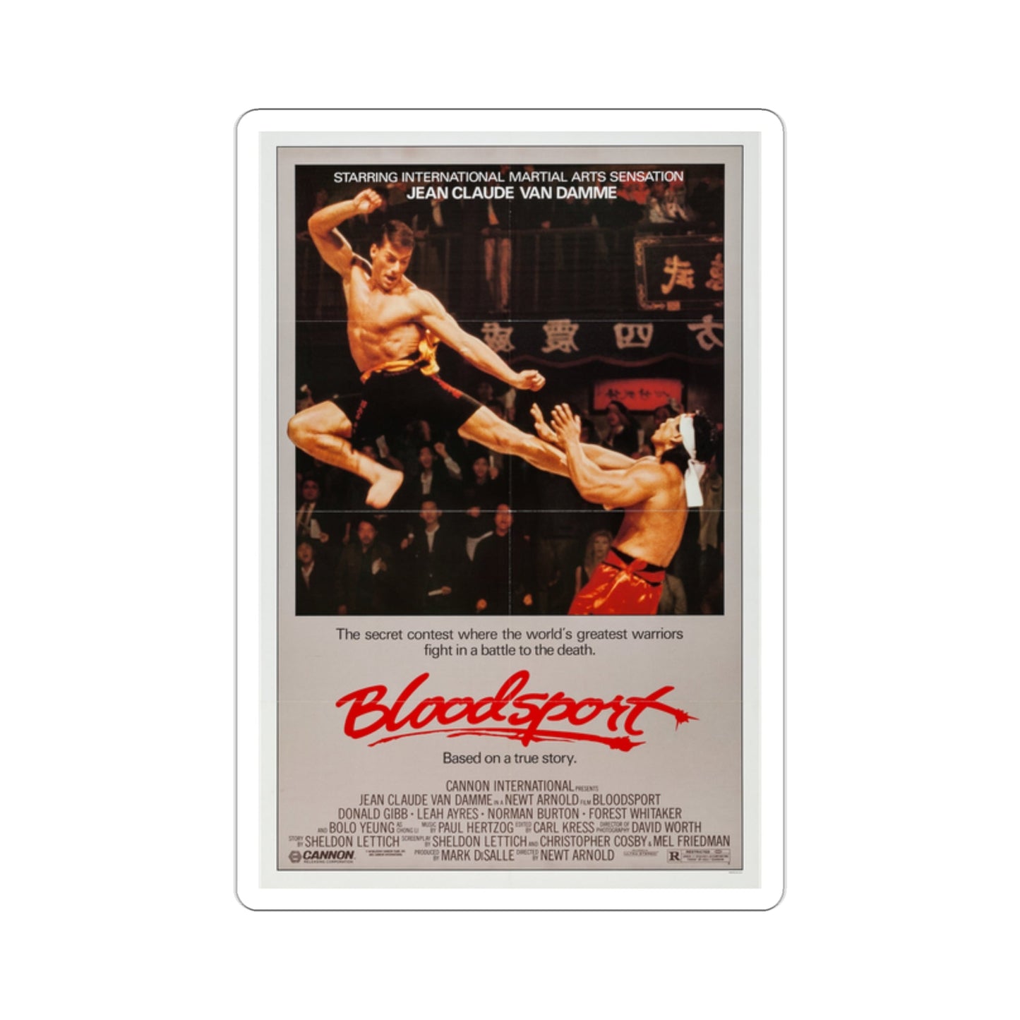 Bloodsport 1988 Movie Poster STICKER Vinyl Die-Cut Decal-2 Inch-The Sticker Space