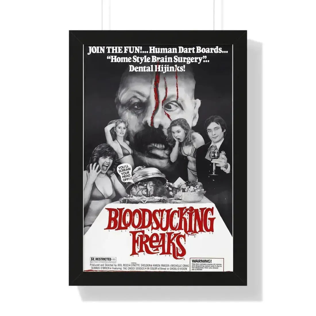 BLOODSUCKING FREAKS 1976 - Framed Movie Poster 16″ x 24″ Black - The Sticker Space