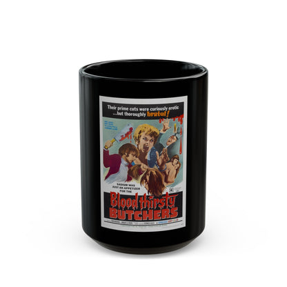 BLOODTHIRSTY BUTCHERS 1970 Movie Poster - Black Coffee Mug-15oz-The Sticker Space