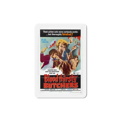 Bloodthirsty Butchers 1970 Movie Poster Refrigerator Magnet 3 Inch - The Sticker Space