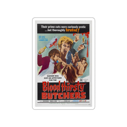 BLOODTHIRSTY BUTCHERS 1970 Movie Poster STICKER Vinyl Die-Cut Decal-2 Inch-The Sticker Space