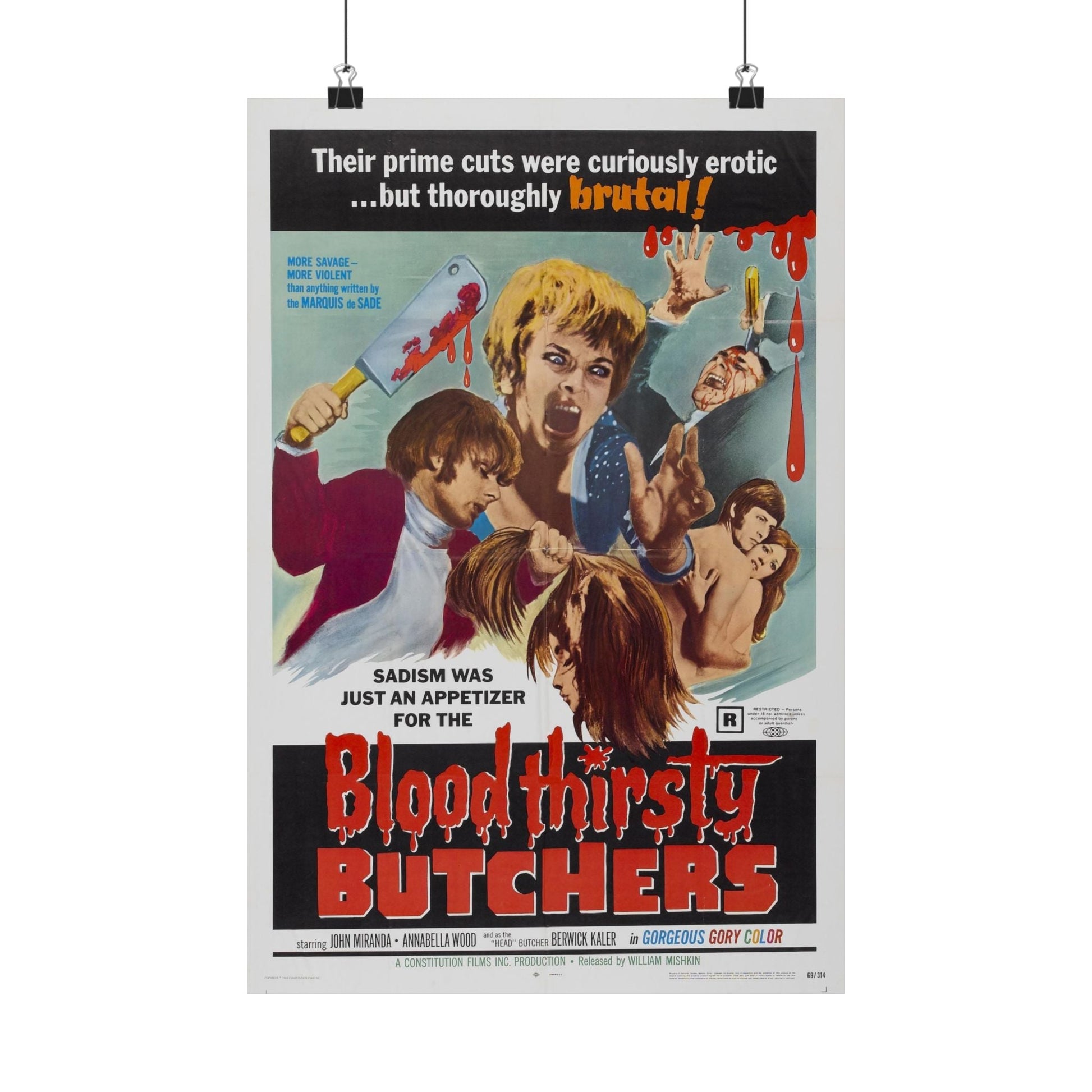 BLOODTHIRSTY BUTCHERS 1970 - Paper Movie Poster-12″ x 18″-The Sticker Space