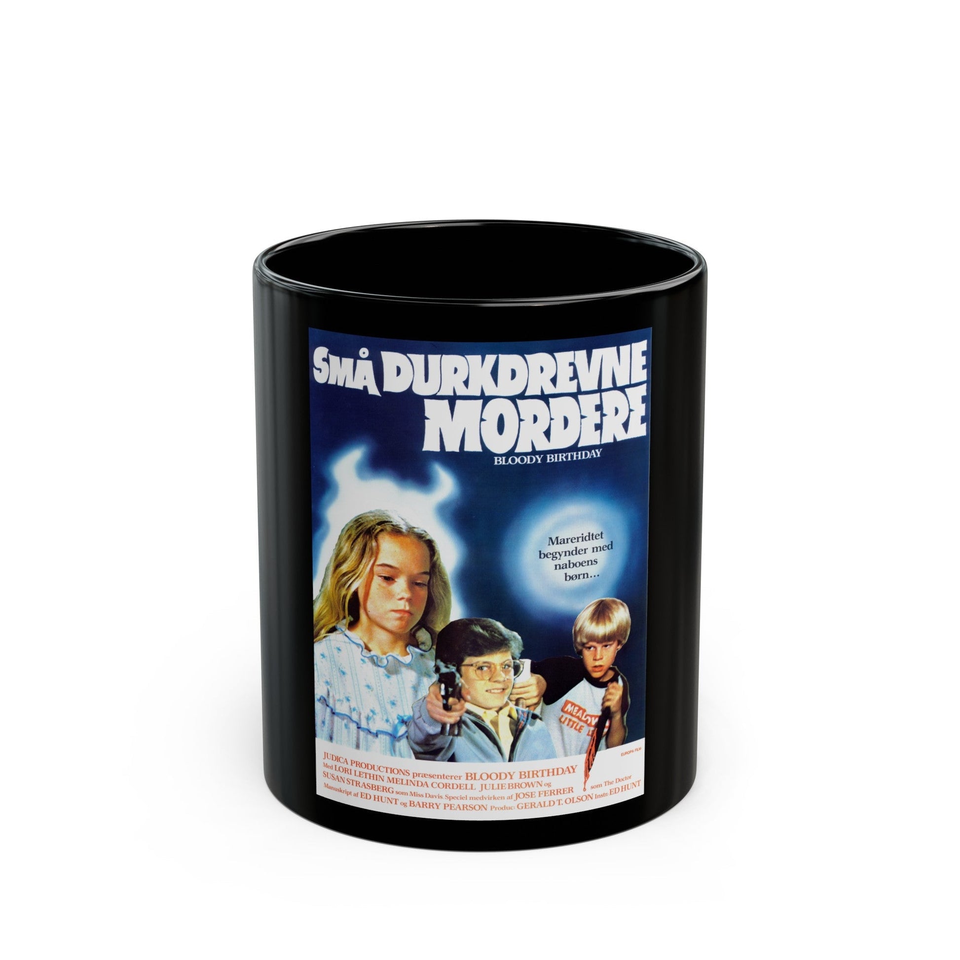 BLOODY BIRTHDAY (DANISH) 1981 Movie Poster - Black Coffee Mug-11oz-The Sticker Space