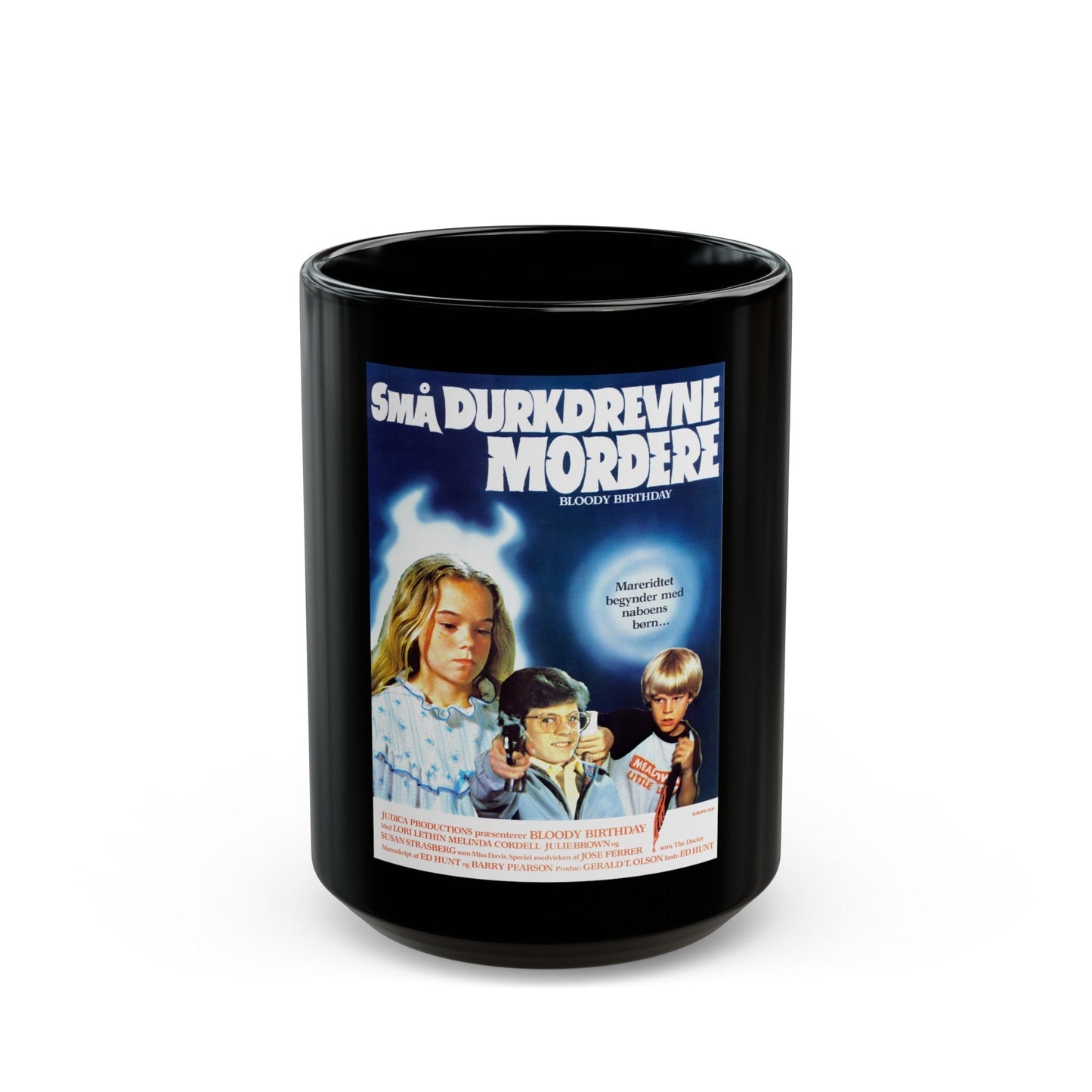 BLOODY BIRTHDAY (DANISH) 1981 Movie Poster - Black Coffee Mug-15oz-The Sticker Space