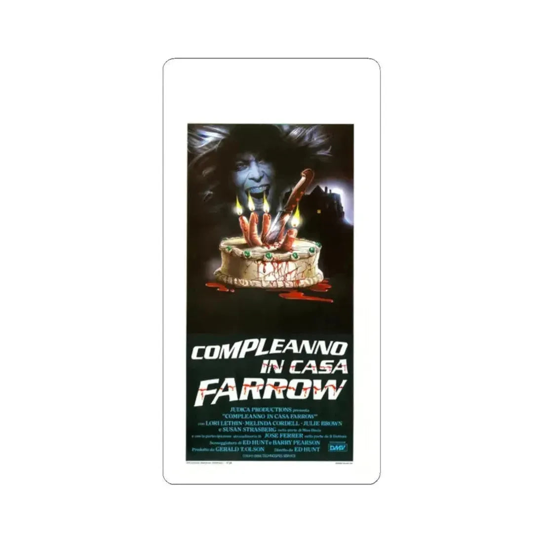 BLOODY BIRTHDAY (ITALIAN) 1981 Movie Poster - STICKER Vinyl Kiss-Cut Decal 2 Inch White - The Sticker Space