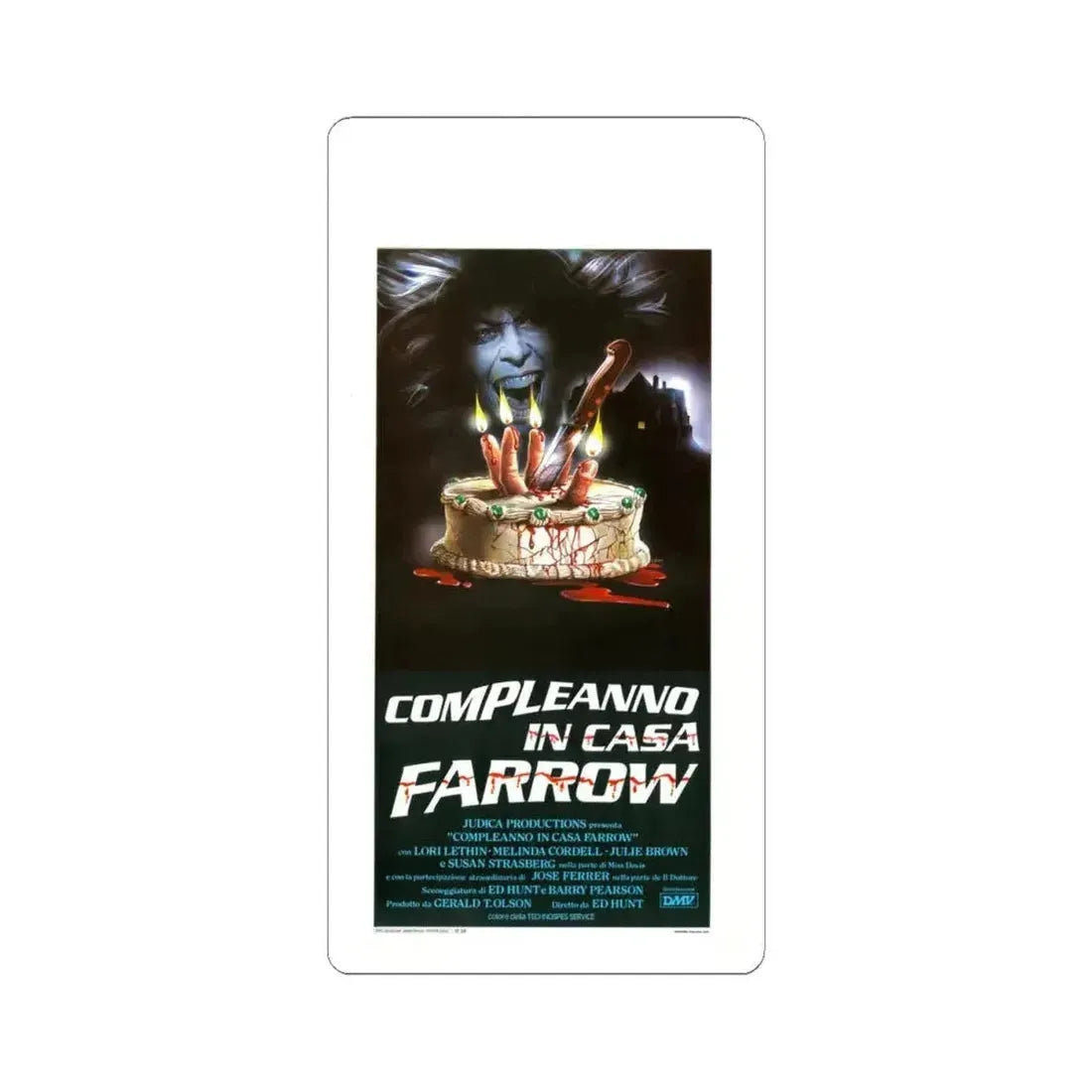 BLOODY BIRTHDAY (ITALIAN) 1981 Movie Poster - STICKER Vinyl Kiss-Cut Decal 4 Inch White - The Sticker Space