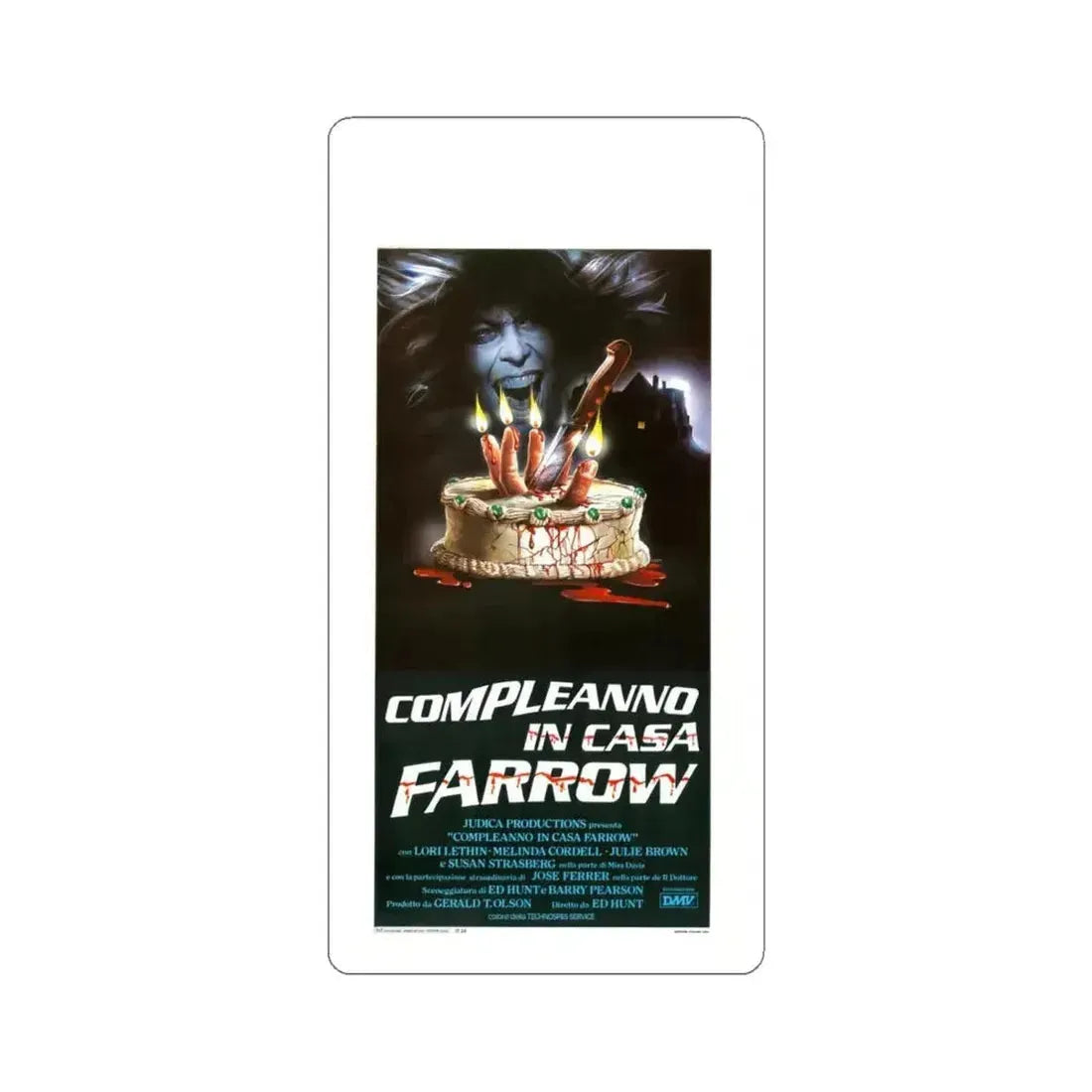 BLOODY BIRTHDAY (ITALIAN) 1981 Movie Poster - STICKER Vinyl Kiss-Cut Decal 6 Inch White - The Sticker Space