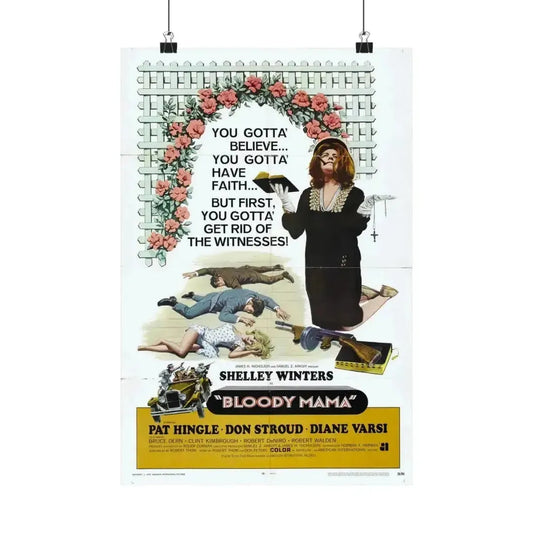 BLOODY MAMA 1970 - Paper Movie Poster 12″ x 18″ Matte - The Sticker Space
