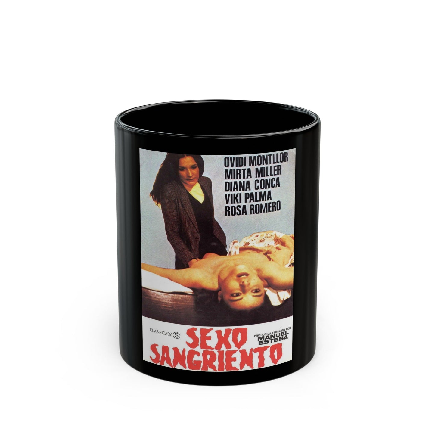 BLOODY SEX 1981 Movie Poster - Black Coffee Mug-11oz-The Sticker Space