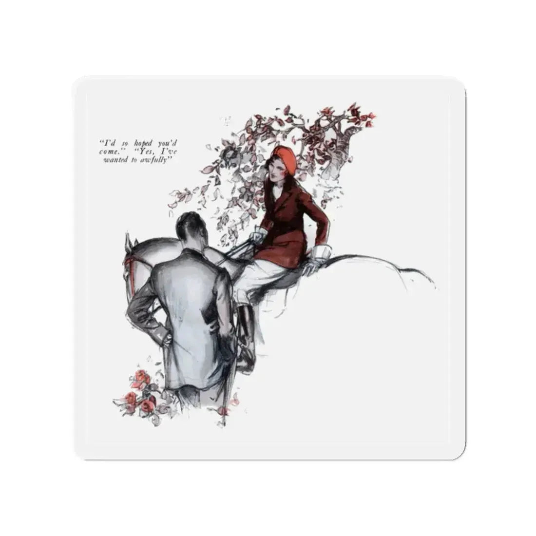 Blossom Without Leaves (1), McCall's magazine, December 1931 (Magazine Illustration) Refrigerator Magnet 2 Inch Die-Cut - The Sticker Space