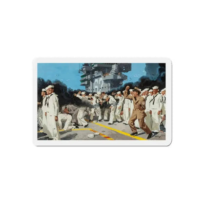 Blowing the Stokehole, story illustration (Magazine Illustration) Refrigerator Magnet 4 Inch Die-Cut - The Sticker Space