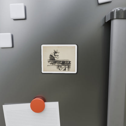 Blue Book Magazine Illustration (Magazine Illustration) Refrigerator Magnet-The Sticker Space