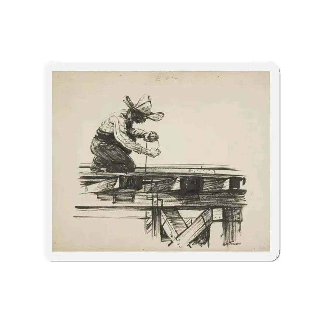 Blue Book Magazine Illustration (Magazine Illustration) Refrigerator Magnet 2 Inch Die-Cut - The Sticker Space