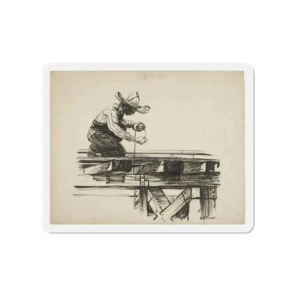 Blue Book Magazine Illustration (Magazine Illustration) Refrigerator Magnet 4 Inch Die-Cut - The Sticker Space