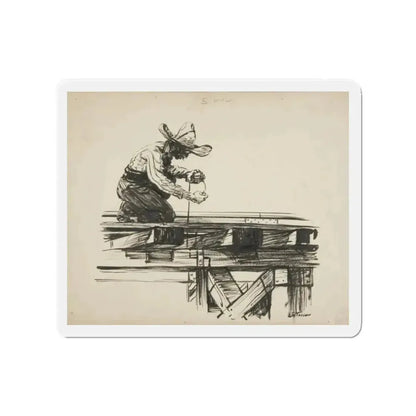 Blue Book Magazine Illustration (Magazine Illustration) Refrigerator Magnet - The Sticker Space