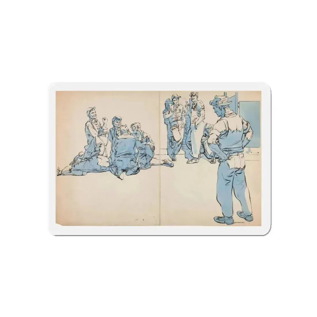Blue Book Magazine Illustration (McCall Corporation, 1944) (Magazine Illustration) Refrigerator Magnet 5 Inch Die-Cut - The Sticker Space